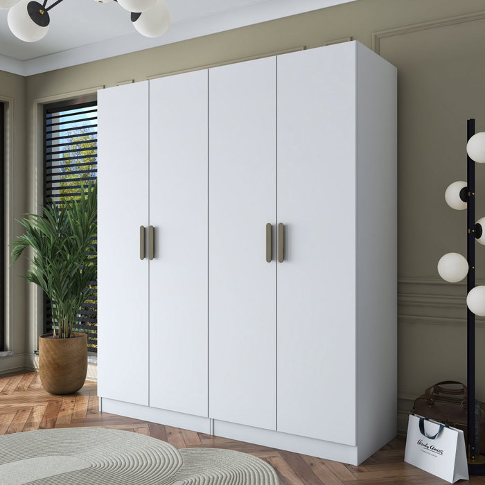 Hanah Home Armario Blanco con Estanterías Personalizables Hanah Home Armario Blanco con Estanterías Personalizables